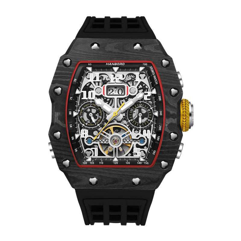 Hanboro CarbonForge – Carbon Fiber Skeleton Chronograph Automatic Watch Hanboro Watches