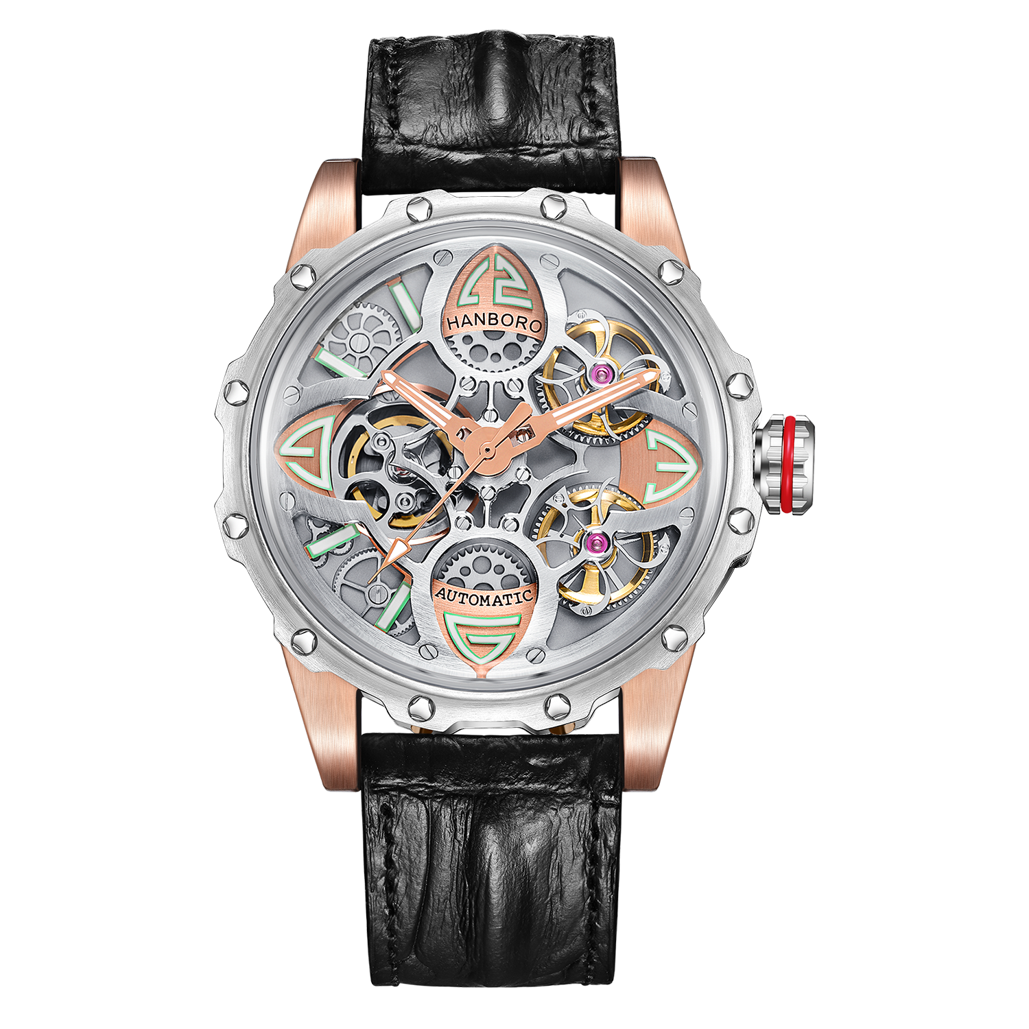Hanboro Four Leaf Clover Series – Skeleton Automatic Watch for Men