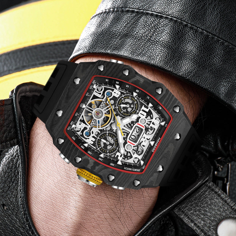 Hanboro CarbonForge – Carbon Fiber Skeleton Chronograph Automatic Watch Hanboro Watches