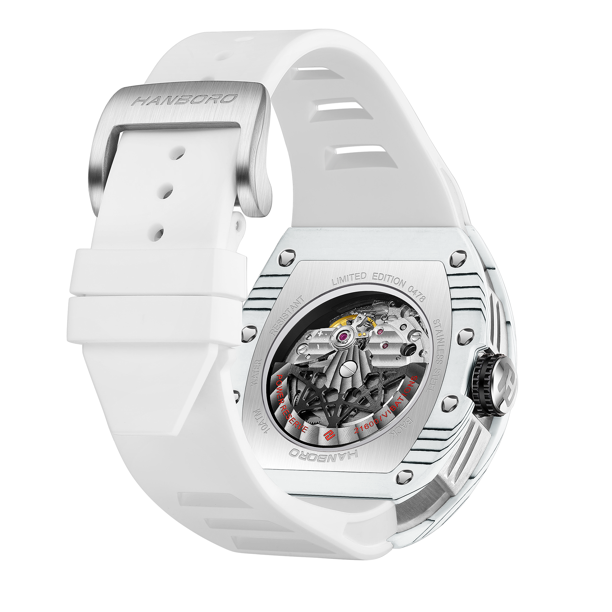 Hanboro CarbonX ChronoTech – Tonneau Skeleton Automatic Watch | Carbon Fiber Edition Hanboro Watches