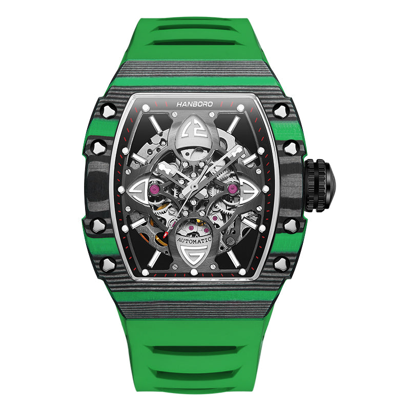 HANBORO Clover King – Carbon Fiber Bezel & Four-Leaf Skeleton Dial