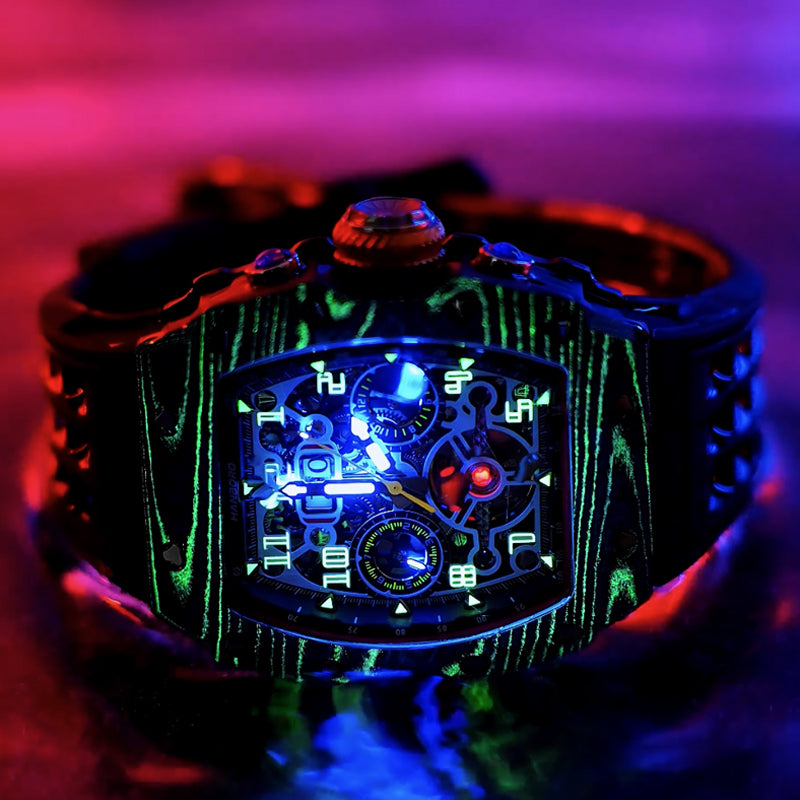 Hanboro CarbonForge – Carbon Fiber Skeleton Chronograph Automatic Watch Hanboro Watches