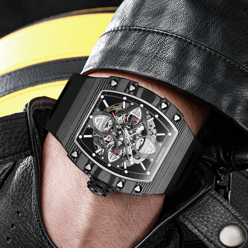 HANBORO Clover King – Carbon Fiber Bezel & Four-Leaf Skeleton Dial Hanboro