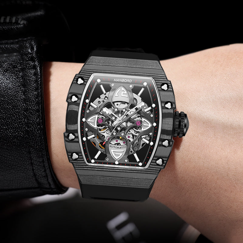 HANBORO Clover King – Carbon Fiber Bezel & Four-Leaf Skeleton Dial