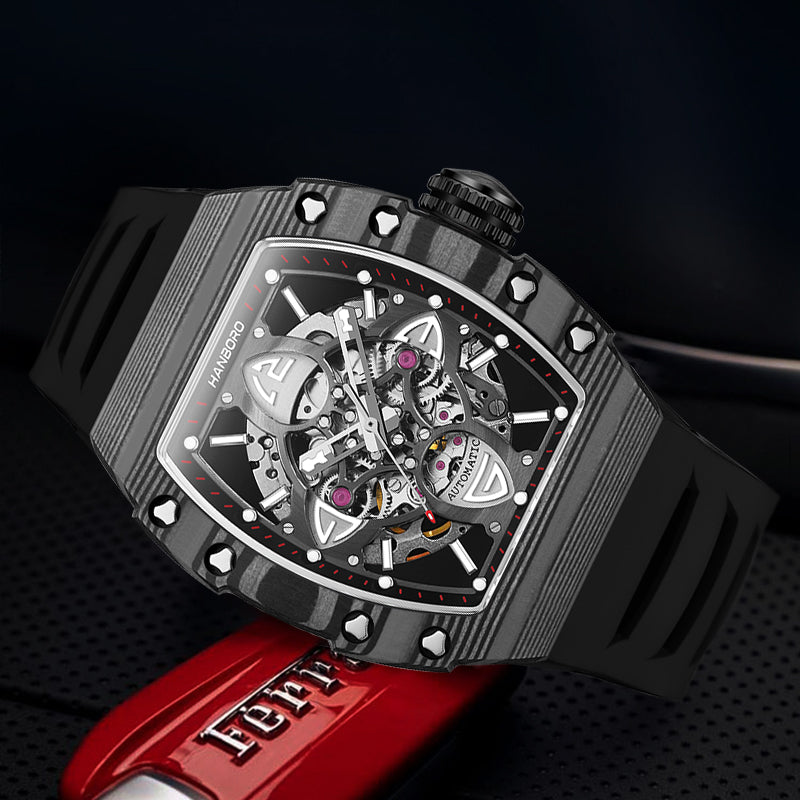 HANBORO Clover King – Carbon Fiber Bezel & Four-Leaf Skeleton Dial Hanboro
