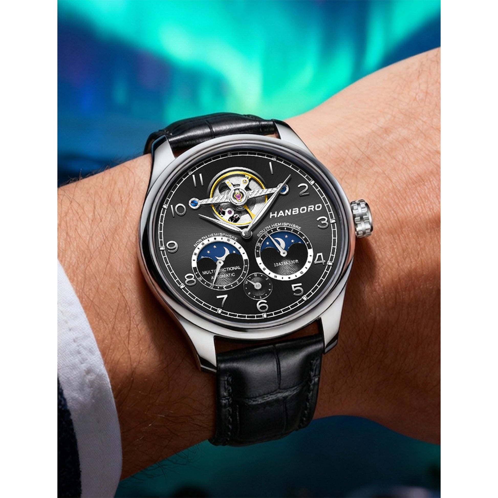 Hanboro Hemisphera – Dual Hemisphere Automatic Moonphase Watch Hanboro Watches