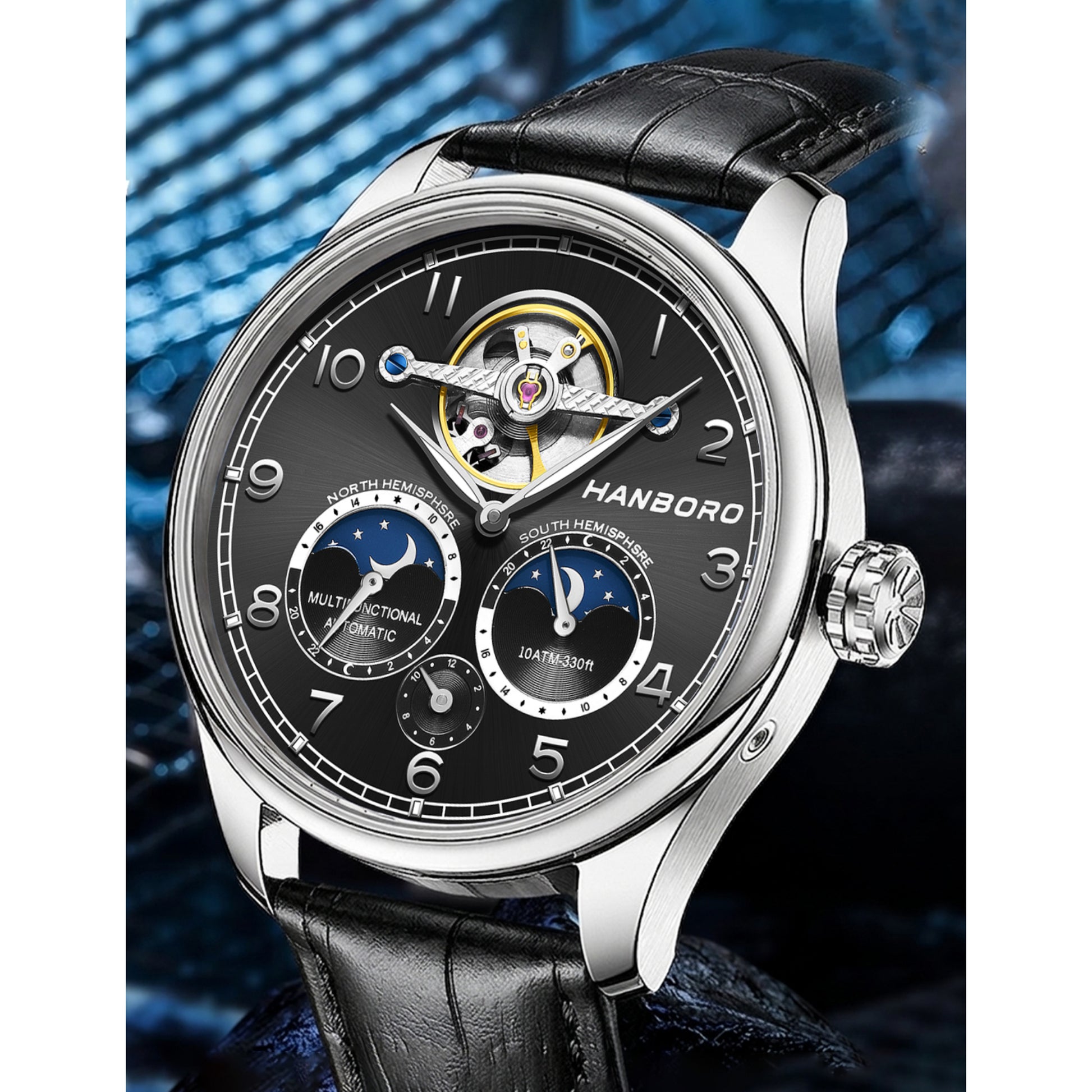 Hanboro Hemisphera – Dual Hemisphere Automatic Moonphase Watch Hanboro Watches