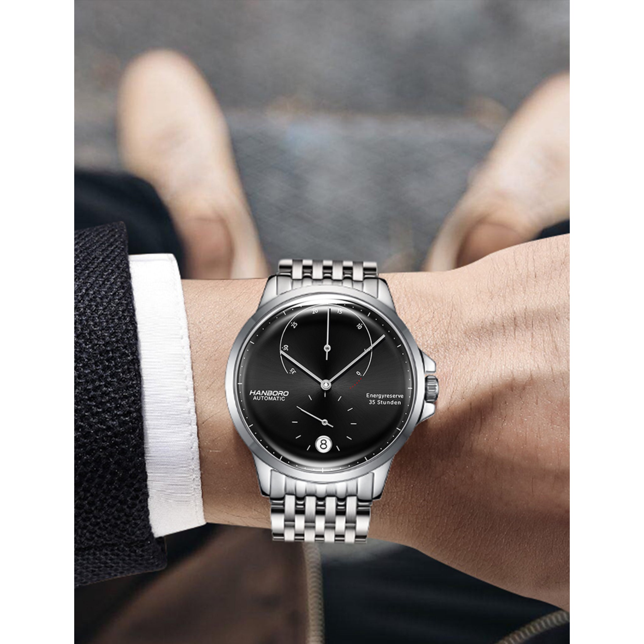Hanboro A200 Reserve – Automatic Power Reserve Stainless Steel Watch Hanboro Watches