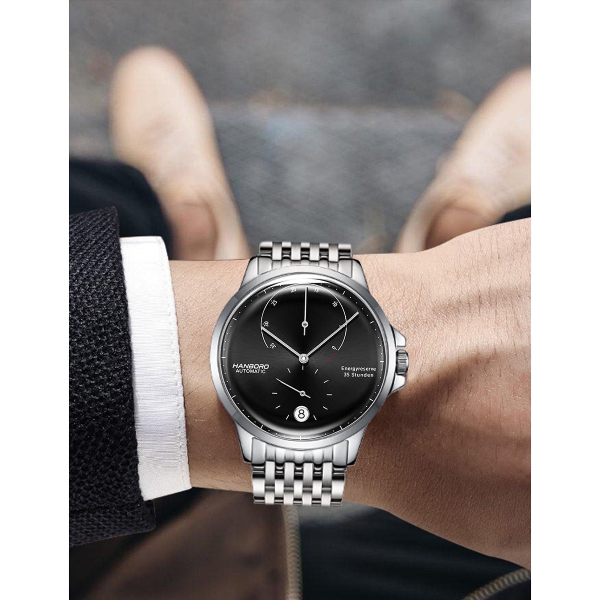 Hanboro A200 Reserve – Automatic Power Reserve Stainless Steel Watch Hanboro Watches