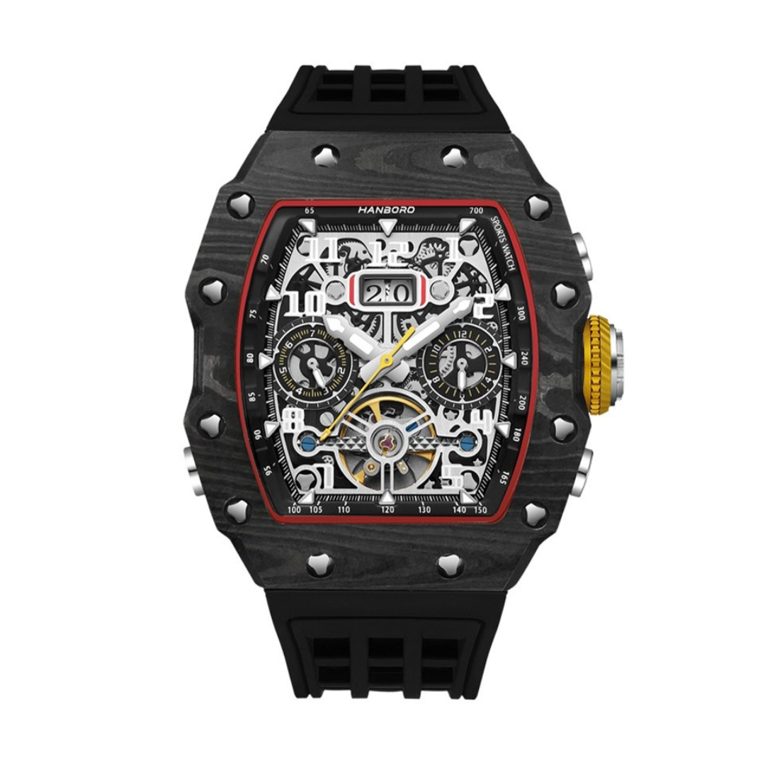 Hanboro CarbonForge – Carbon Fiber Skeleton Chronograph Automatic Watch Hanboro Watches